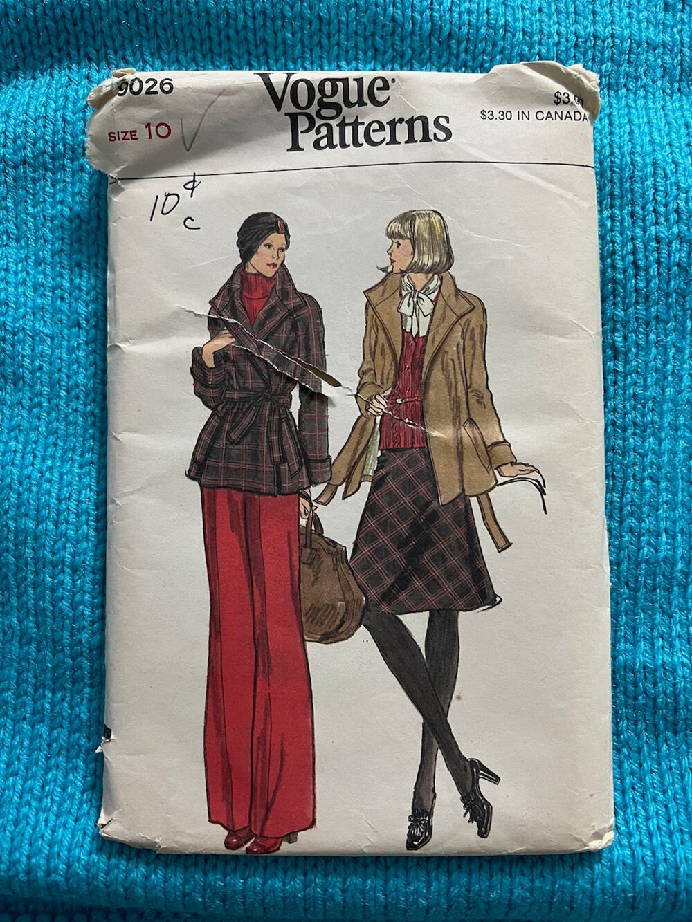 Vogue sewing pattern 9026 suit jacket skirt pants